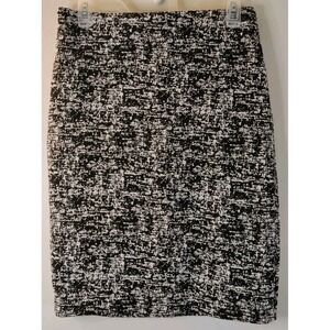 Philosophy Women's Black/White Pencil Skirt Back Zip Career Business Size 4